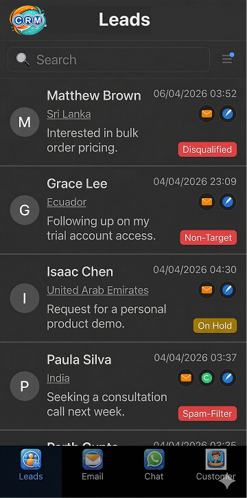 CRM on a smartphone