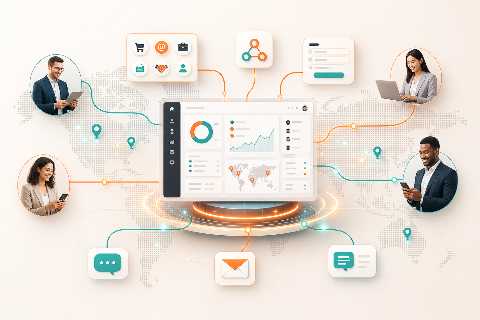 Global tailor-made CRM connecting leads from marketplaces, ads, and webhooks worldwide